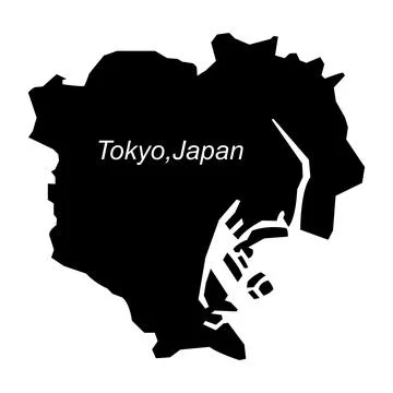 Tokyo Japan map icon Stock Illustration