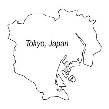 Tokyo Japan map icon Stock Illustration