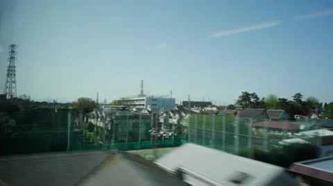 Tokyo Japan Out Train Window 3 Stock Footage 24866029