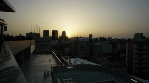 Tokyo Japan Sunset From Sky Tree Roof 2 Stock Footage 24885818
