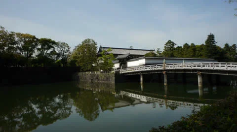 Tokyo Japan Temple Moat Stock Footage 24867028