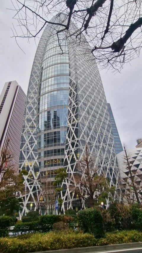 Tokyo, Japan. Vertical View of Mode Gakuen Cocoon Tower City Landmark, Modern Stock Footage 337434959