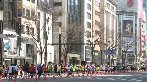 Tokyo Marathon Stock Footage 31253428