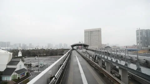 Tokyo monorail, Automatic train ride in Tokyo Видео 150612452