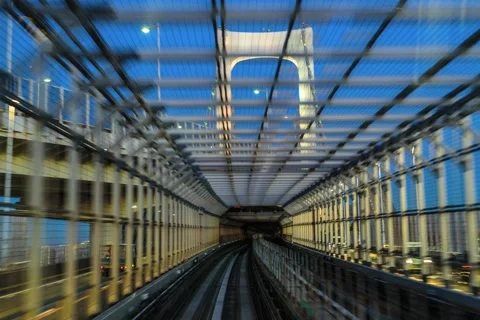 Tokyo monorail hyper lapse as a concept of high speed Stock Footage 68385802