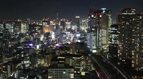 Tokyo at night Stock Footage 1014954