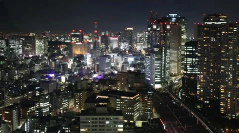 Tokyo at night Stock Footage 1016661