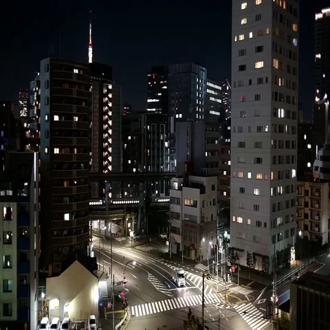 Tokyo night intersection Video stock 69704505