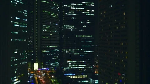 Tokyo night view from elevator Vídeo Stock 85119645