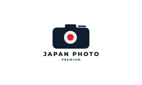 Tokyo or Japan with camera or photography logo design Stock Illustration