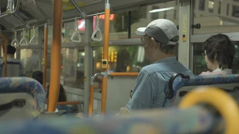 Tokyo Public Bus Commuters Stock Footage 111345453