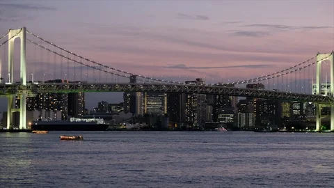 Tokyo Rainbow Bridge Stock Footage 93138375