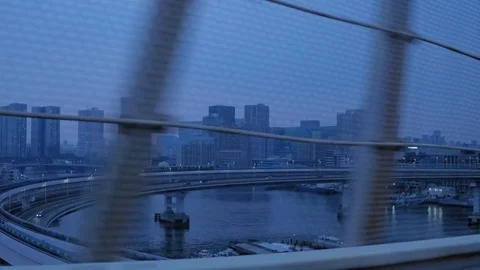 Tokyo RainbowBridge at Dask Stock Footage 76594478