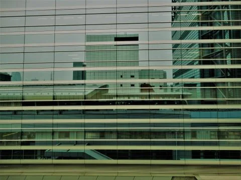 Tokyo reflection in the glass Stock Photos