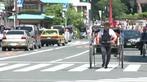 Tokyo Rickshaw Stock Footage 31403431