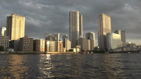Tokyo from the river Stock Footage 96173583