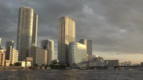 Tokyo from the river Stock Footage 96421382