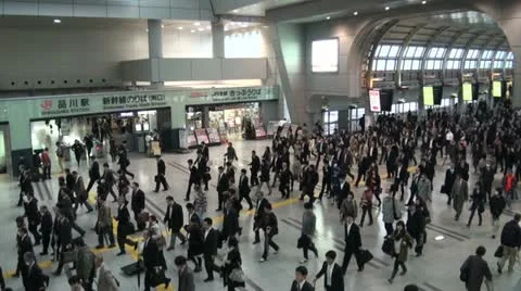 Tokyo rush hour, crowd, passengers, train station, commute, Japan Stock-Footage 20458910