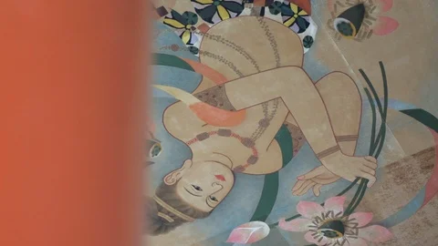 Tokyo Sensoji ceiling art close up Stock Footage 117271236
