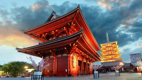 Tokyo - Sensoji-ji, Temple in Asakusa, Japan Stock Footage