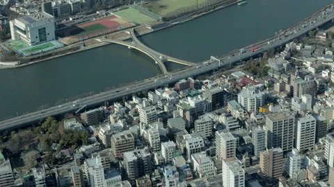 Tokyo from the sky Stock Footage 53616136