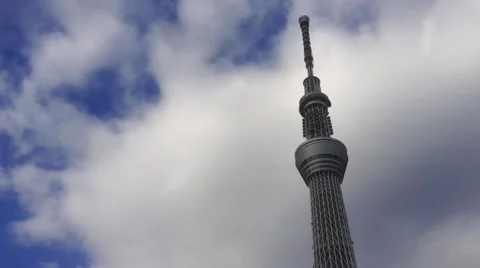 Tokyo Sky Tree cloud time lapse Stock Footage 41233057