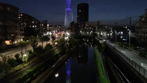 Tokyo Sky Tree special lighting Stock Footage 147532595
