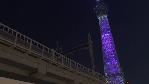 Tokyo Sky Tree special lighting Stock Footage 147660962