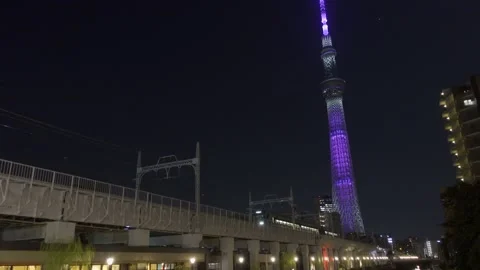 Tokyo Sky Tree special lighting Video stock 147660989