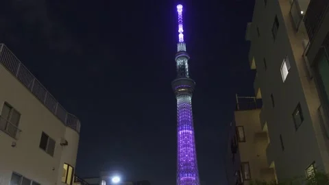 Tokyo Sky Tree special lighting Video stock 147661070