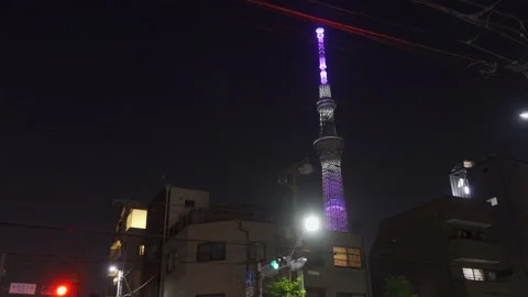 Tokyo Sky Tree special lighting Stock Footage 147661132