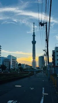Tokyo Sky Tree at sunset Stock Photos