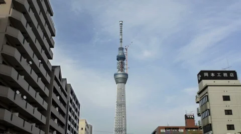 Tokyo Sky Tree time-lapse 動画素材 6728135