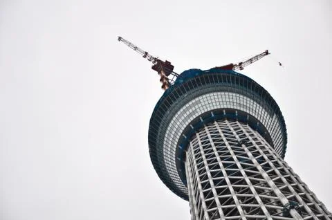 Tokyo sky tree tower during underconstruction at tokyo, japan Stock Photos
