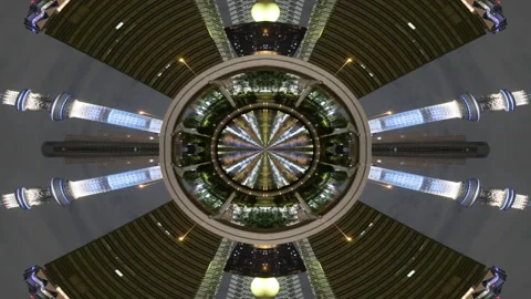 Tokyo skyline made into abstract tiny planet pattern Stock Footage 319936308