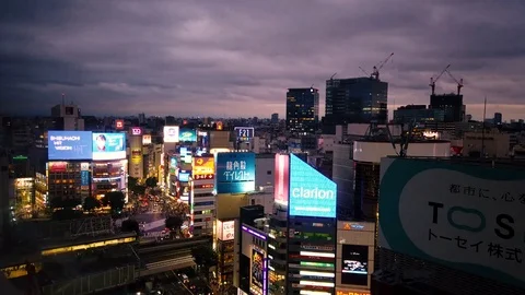 Tokyo Skyline Timelapse Stock Footage