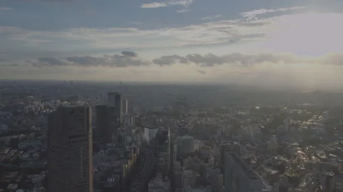 Tokyo Skyline Timelapse at Golden Hour Stock Footage 344358024