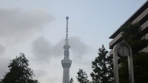 Tokyo Skytree and a clock 動画素材 127053818