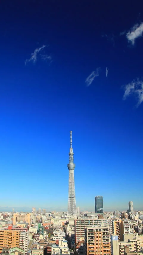 Tokyo Skytree and Flowing Clouds Vídeos de archivo 330328623