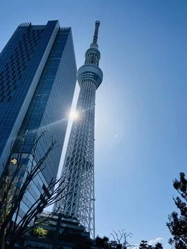 Tokyo Skytree, daytime, low angle Stock Photos