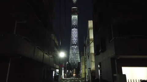 Tokyo Skytree at night Stock Footage 137251873