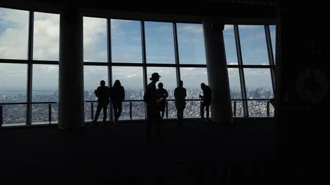 TOKYO SKYTREE Tembo Deck. Panoramic views of Tokyo higher up than anywhere else. Vídeo Stock 91953293