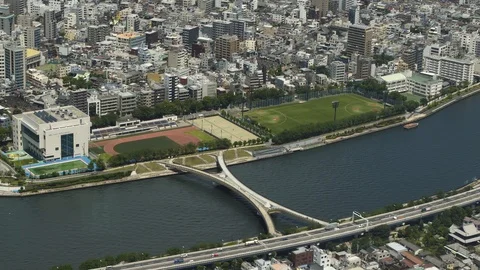 TOKYO SKYTREE Tembo Deck. Panoramic views of Tokyo higher up than anywhere else. Vídeo Stock 91953437