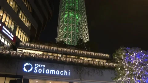 Tokyo Solamachi Illuminations Stock Footage 147489551