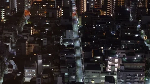 Tokyo Solamachi Observation Deck Night View 2025 Stock Footage 311086155