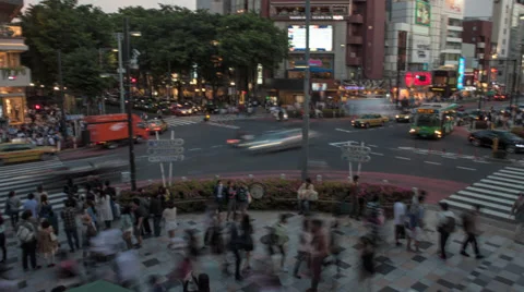 Tokyo-Square-Intersection-Timelapse Stock Footage 38116245