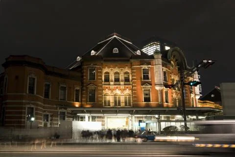 Tokyo station at night Stock Photos