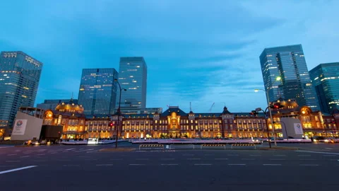 Tokyo Station Nightscape Time-lapse Photography 스톡 동영상 327622819