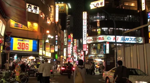Tokyo street at night Stock Footage 5500902