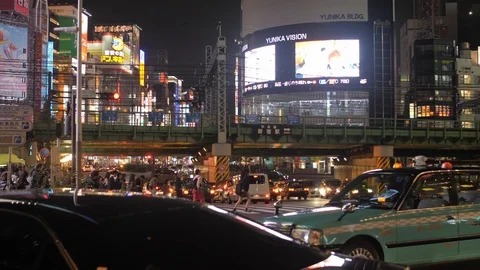 Tokyo streets at night Video stock 100191812